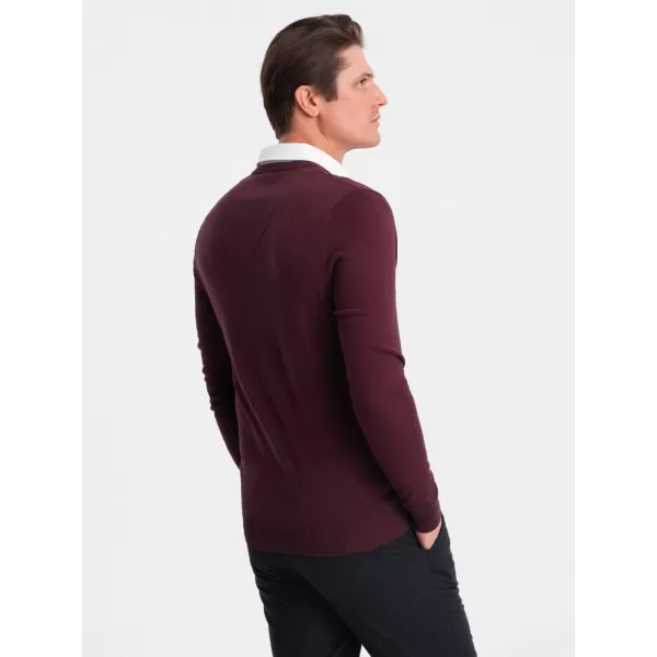  Мъжки пуловер OMBRE OM-SWSW-0102 MAROON 