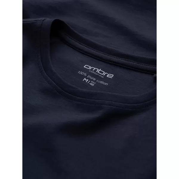  Мъжки t -риза с дълъг ръкав OMBRE OM-LSBL-0106 ТЪМНО СИНЬО 