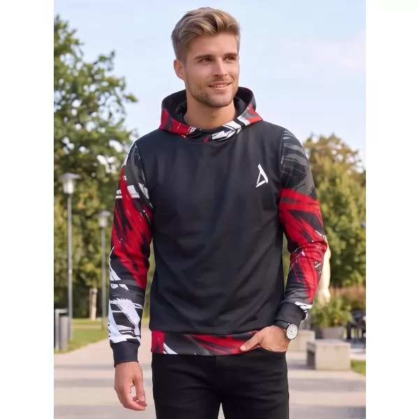  Мъжки първокласен функционален суичър ALTISPORT VOJ/ALM039MI01 ЧЕРНО И ЧЕРВЕНО 