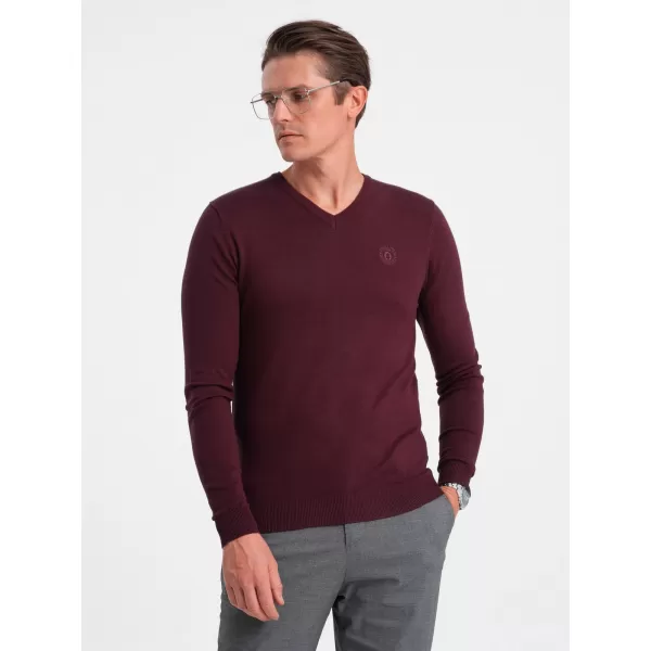  Мъжки пуловер OMBRE OM-SWBS-0107 MAROON 