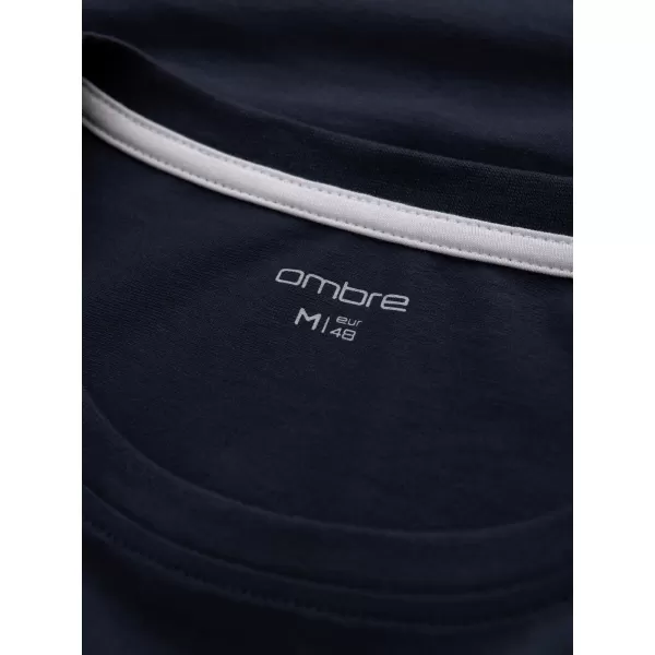  Мъжки t -риза с дълъг ръкав OMBRE OM-LSCL-0102 ТЪМНО СИНЬО 