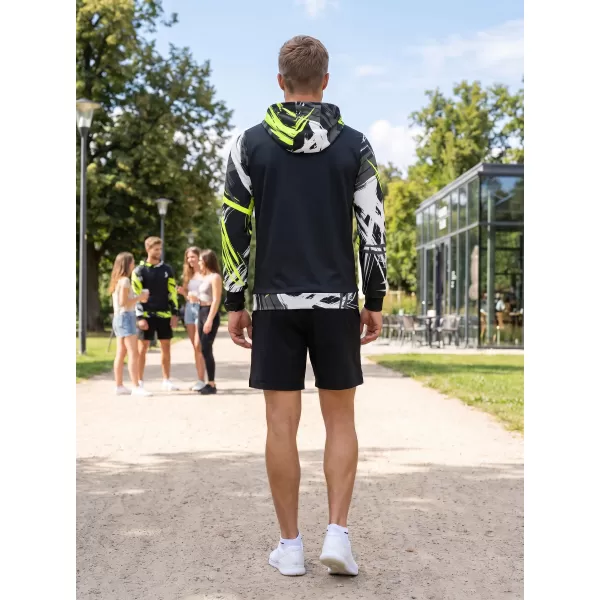  Мъжки първокласен функционален суичър ALTISPORT VOJ/ALM039MI01 ЧЕРНО И ЖЪЛТО 
