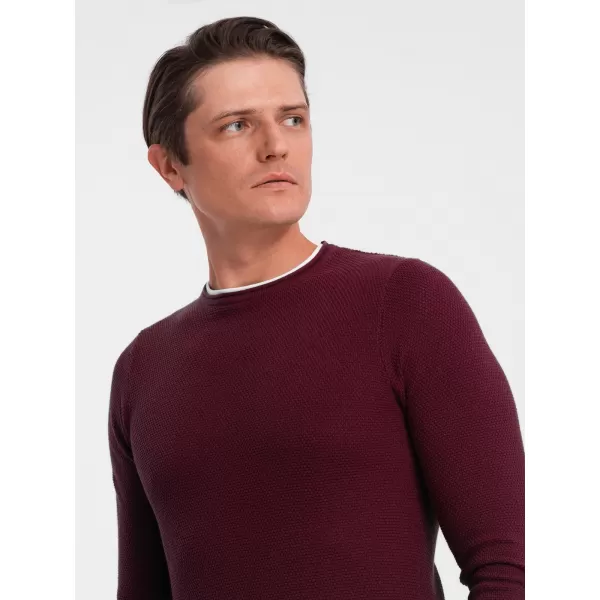  Мъжки пуловер OMBRE OM-SWSW-0103 MAROON 