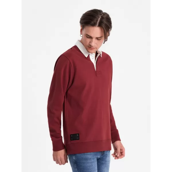  Мъжки суичър OMBRE OM-SSNZ-0132 MAROON 