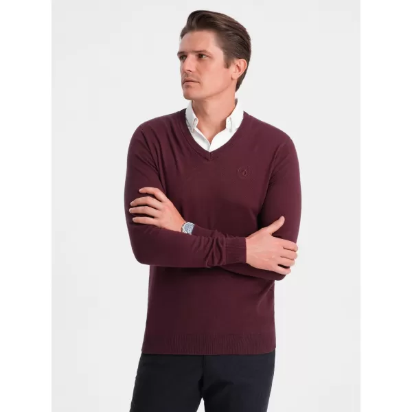  Мъжки пуловер OMBRE OM-SWSW-0102 MAROON 