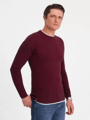 Мъжки пуловер OMBRE OM-SWSW-0103 MAROON