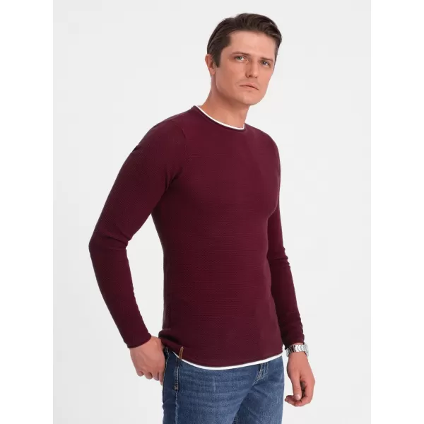  Мъжки пуловер OMBRE OM-SWSW-0103 MAROON 