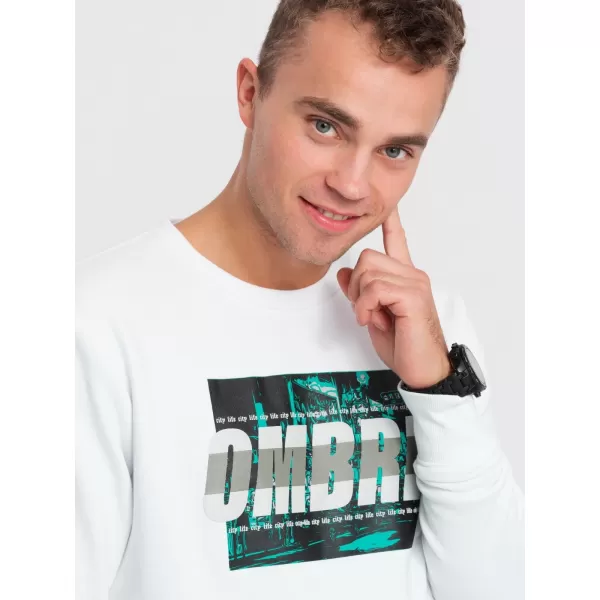  Мъжки суичър OMBRE OM-SSPS-0156 БЯЛ 