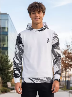 Мъжки първокласен функционален суичър ALTISPORT VOJ/ALM039MI01 БЯЛО
