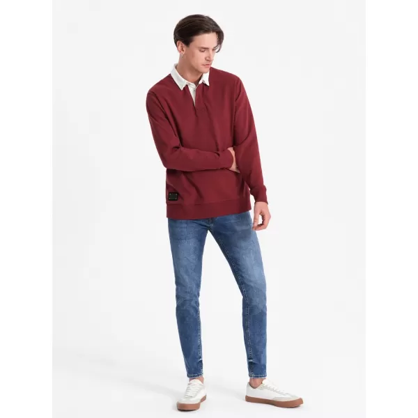  Мъжки суичър OMBRE OM-SSNZ-0132 MAROON 