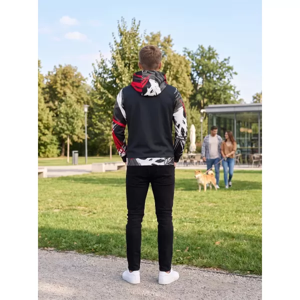 Мъжки първокласен функционален суичър ALTISPORT VOJ/ALM039MI01 ЧЕРНО И ЧЕРВЕНО 