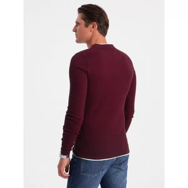  Мъжки пуловер OMBRE OM-SWSW-0103 MAROON 