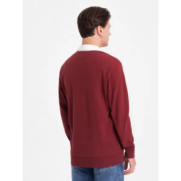  Мъжки суичър OMBRE OM-SSNZ-0132 MAROON 