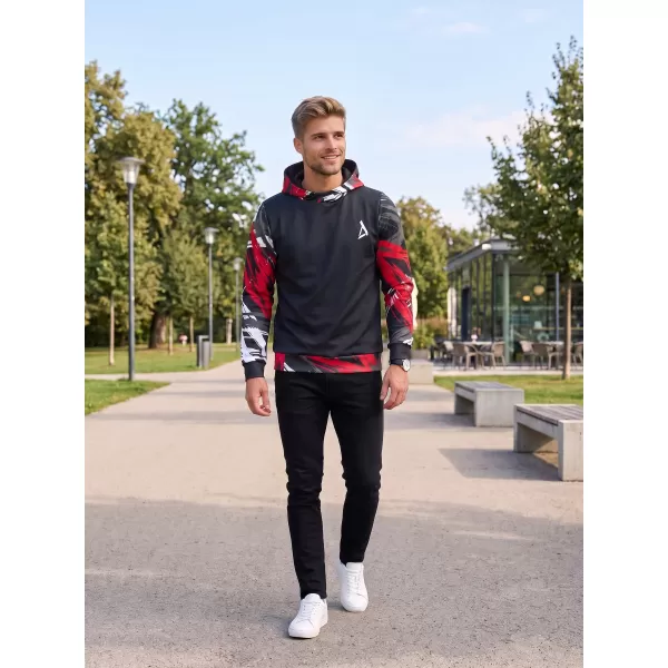  Мъжки първокласен функционален суичър ALTISPORT VOJ/ALM039MI01 ЧЕРНО И ЧЕРВЕНО 
