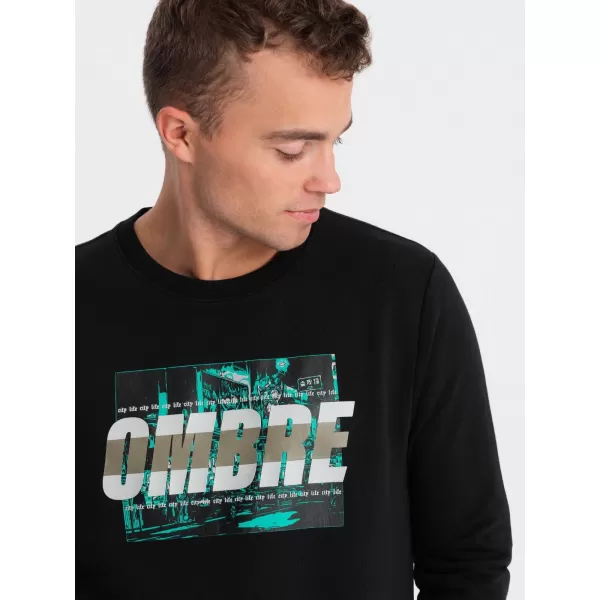  Мъжки суичър OMBRE OM-SSPS-0156 ЧЕРНО 