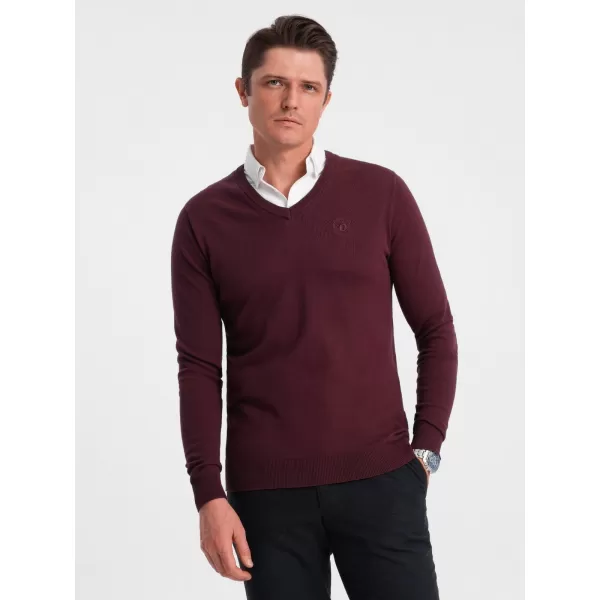  Мъжки пуловер OMBRE OM-SWSW-0102 MAROON 