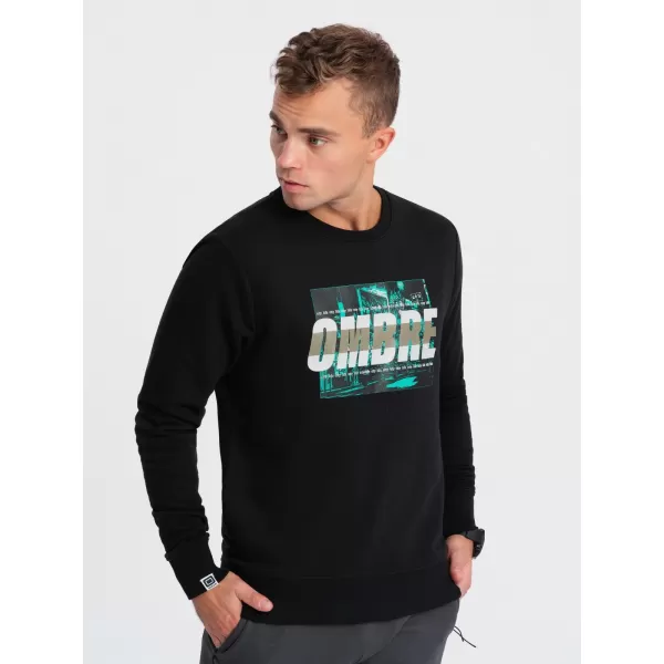  Мъжки суичър OMBRE OM-SSPS-0156 ЧЕРНО 