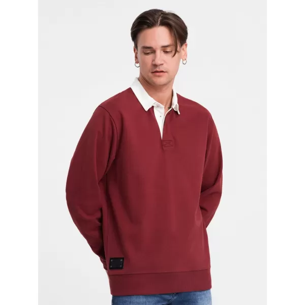  Мъжки суичър OMBRE OM-SSNZ-0132 MAROON 