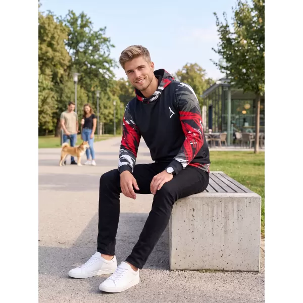  Мъжки първокласен функционален суичър ALTISPORT VOJ/ALM039MI01 ЧЕРНО И ЧЕРВЕНО 