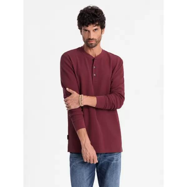 Мъжки t -риза с дълъг ръкав OMBRE OM-LSCL-0120 MAROON 