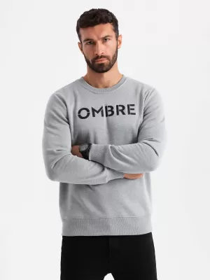 Мъжки суичър OMBRE OM-SSPS-0181 СИВ МЕЛАНЖ