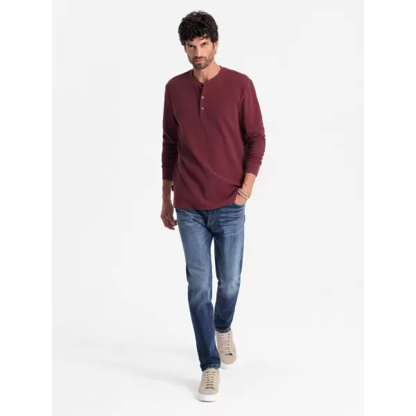  Мъжки t -риза с дълъг ръкав OMBRE OM-LSCL-0120 MAROON 
