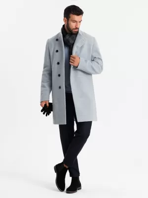 Мъжко палто OMBRE OM-COWC-0120 СИВ МЕЛАНЖ