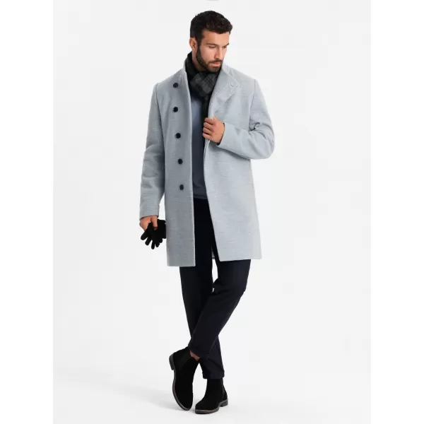  Мъжко палто OMBRE OM-COWC-0120 СИВ МЕЛАНЖ 