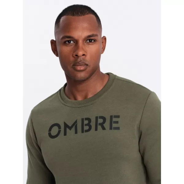  Мъжки суичър OMBRE OM-SSPS-0181 ТЪМНО МАСЛИНА 