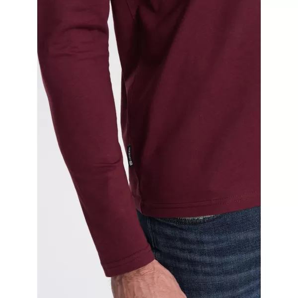  Мъжки t -риза с дълъг ръкав OMBRE OM-LSBL-0108 MAROON 