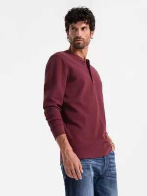 Мъжки t -риза с дълъг ръкав OMBRE OM-LSCL-0120 MAROON