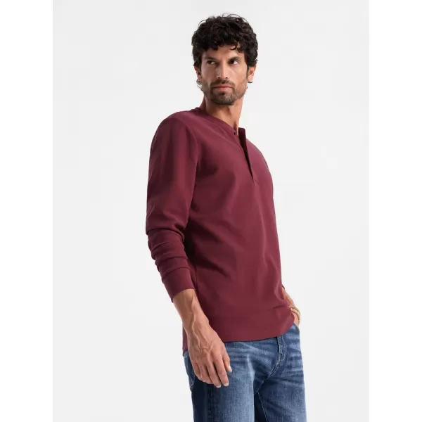  Мъжки t -риза с дълъг ръкав OMBRE OM-LSCL-0120 MAROON 