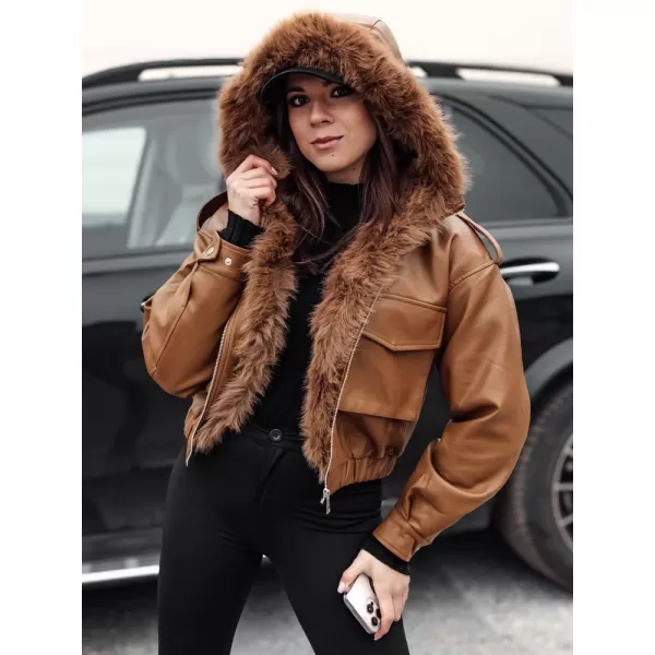  Дамско яке DSTREET SOFTREBEL TY4761 КАРАМЕЛ 