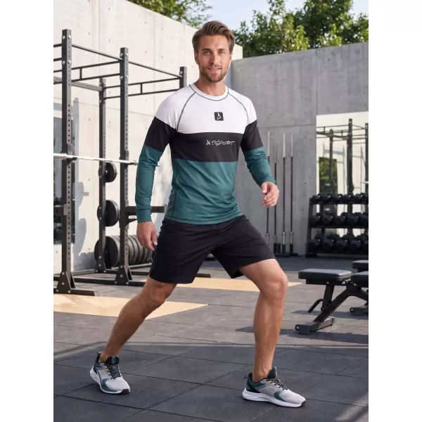  Премиум мъжка термо тениска с дълъг ръкав ALTISPORT VOJ/ALM051TER01 БЯЛО ЗЕЛЕНО 