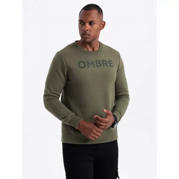  Мъжки суичър OMBRE OM-SSPS-0181 ТЪМНО МАСЛИНА 