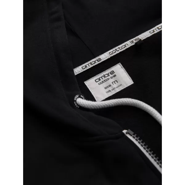  Мъжки суичър OMBRE OM-SSBZ-0178 ЧЕРНО 