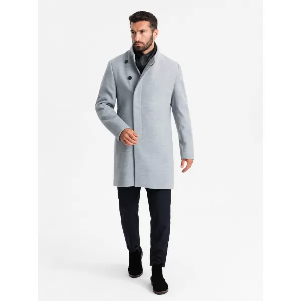  Мъжко палто OMBRE OM-COWC-0120 СИВ МЕЛАНЖ 