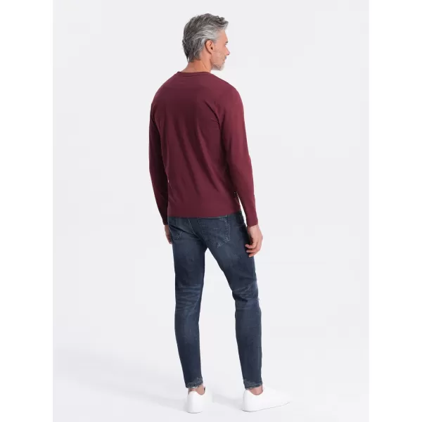  Мъжки t -риза с дълъг ръкав OMBRE OM-LSBL-0108 MAROON 