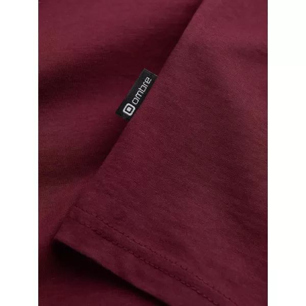  Мъжки t -риза с дълъг ръкав OMBRE OM-LSBL-0108 MAROON 