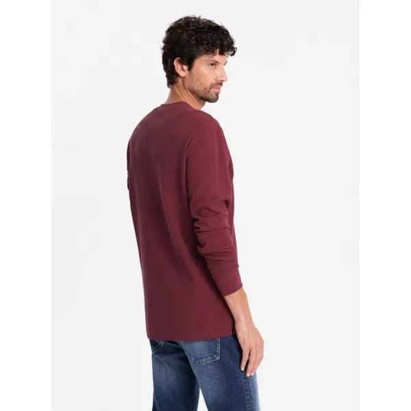  Мъжки t -риза с дълъг ръкав OMBRE OM-LSCL-0120 MAROON 