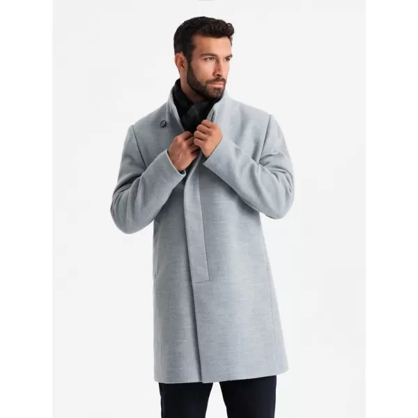  Мъжко палто OMBRE OM-COWC-0120 СИВ МЕЛАНЖ 