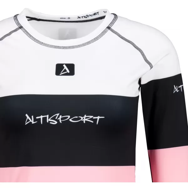  Премиум дамска термо тениска с дълъг ръкав ALTISPORT VOJ/ALW051TER01 БЯЛО РОЗОВО 
