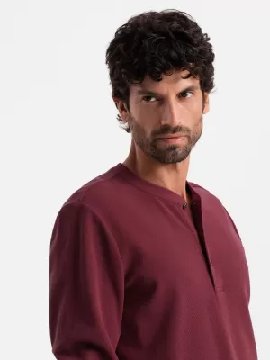 Мъжки t -риза с дълъг ръкав OMBRE OM-LSCL-0120 MAROON