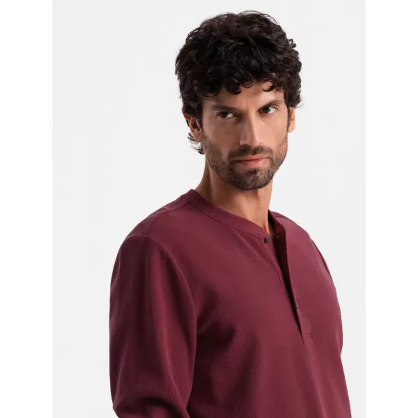  Мъжки t -риза с дълъг ръкав OMBRE OM-LSCL-0120 MAROON 