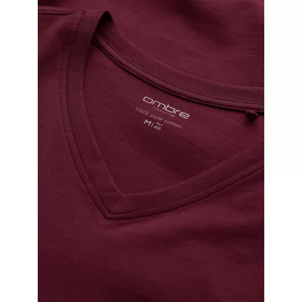  Мъжки t -риза с дълъг ръкав OMBRE OM-LSBL-0108 MAROON 
