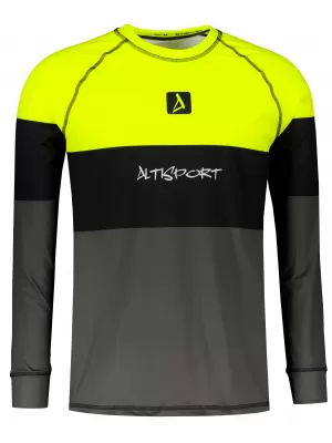 Премиум мъжка термо тениска с дълъг ръкав ALTISPORT VOJ/ALM051TER01 НЕОНОВО ЖЪЛТО/СИВО