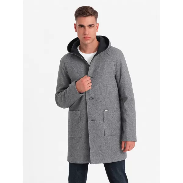  Мъжко палто OMBRE OM-COWC-0122 ТЪМНО СИНЬО 