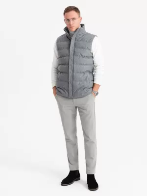 Жилетка OMBRE OM-JAVJ-0200 СИВ МЕЛАНЖ