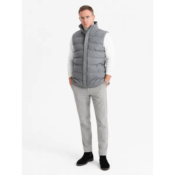  Жилетка OMBRE OM-JAVJ-0200 СИВ МЕЛАНЖ 