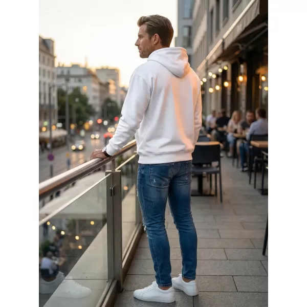  Мъжки суичър ALTISPORT NoPrint NP/ALM024 БЯЛ 